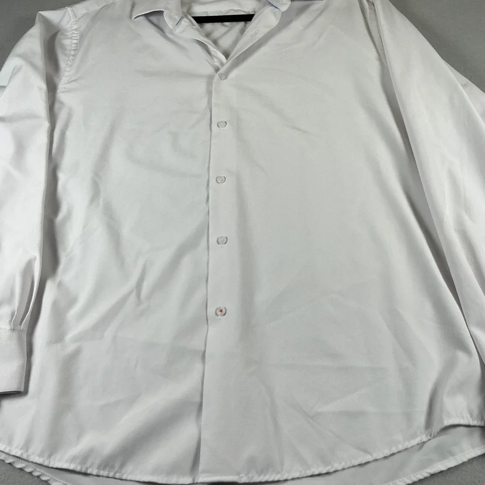 Nautica Mens Slim Fit Dress Shirt White Long Sleeve Stretch XL‎ 17-17.5 34/35